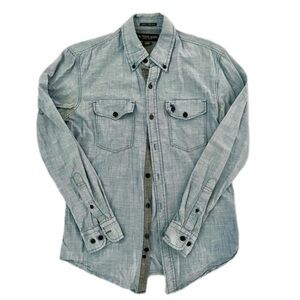 U.S. POLO ASSN. Slim Fit Blue Denim Button-Up Shirt Size Small